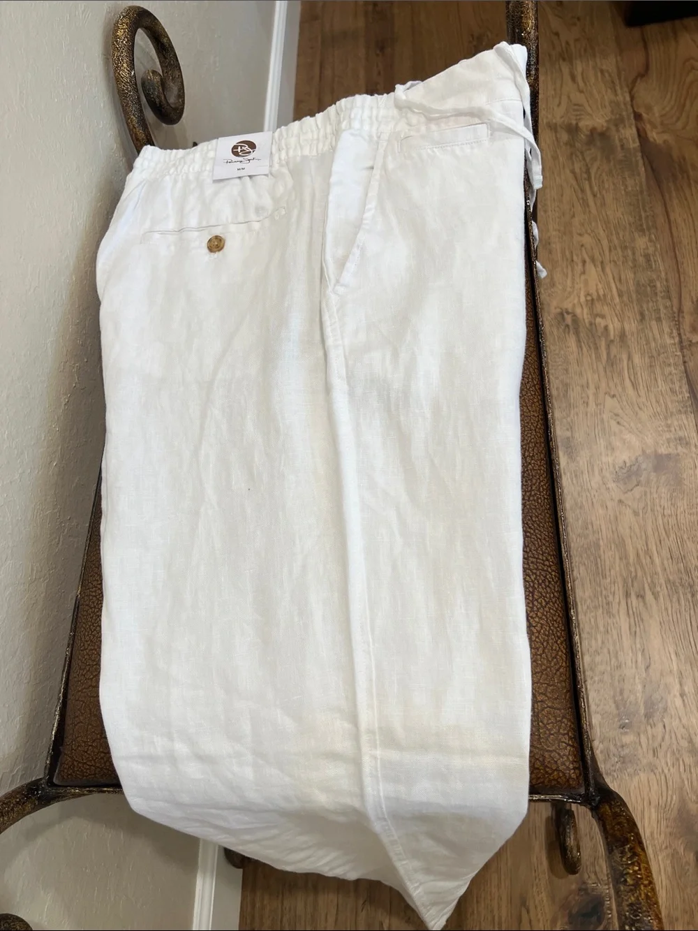 Brand New Panama Jack White Linen Lightweight Drawstring Tropical 🏝️ Chinos!